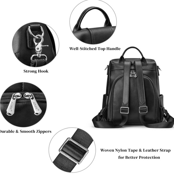 🌟NEW LEATHER S ZONE ANTI THEFT BACKPACK - Picture 5 of 13